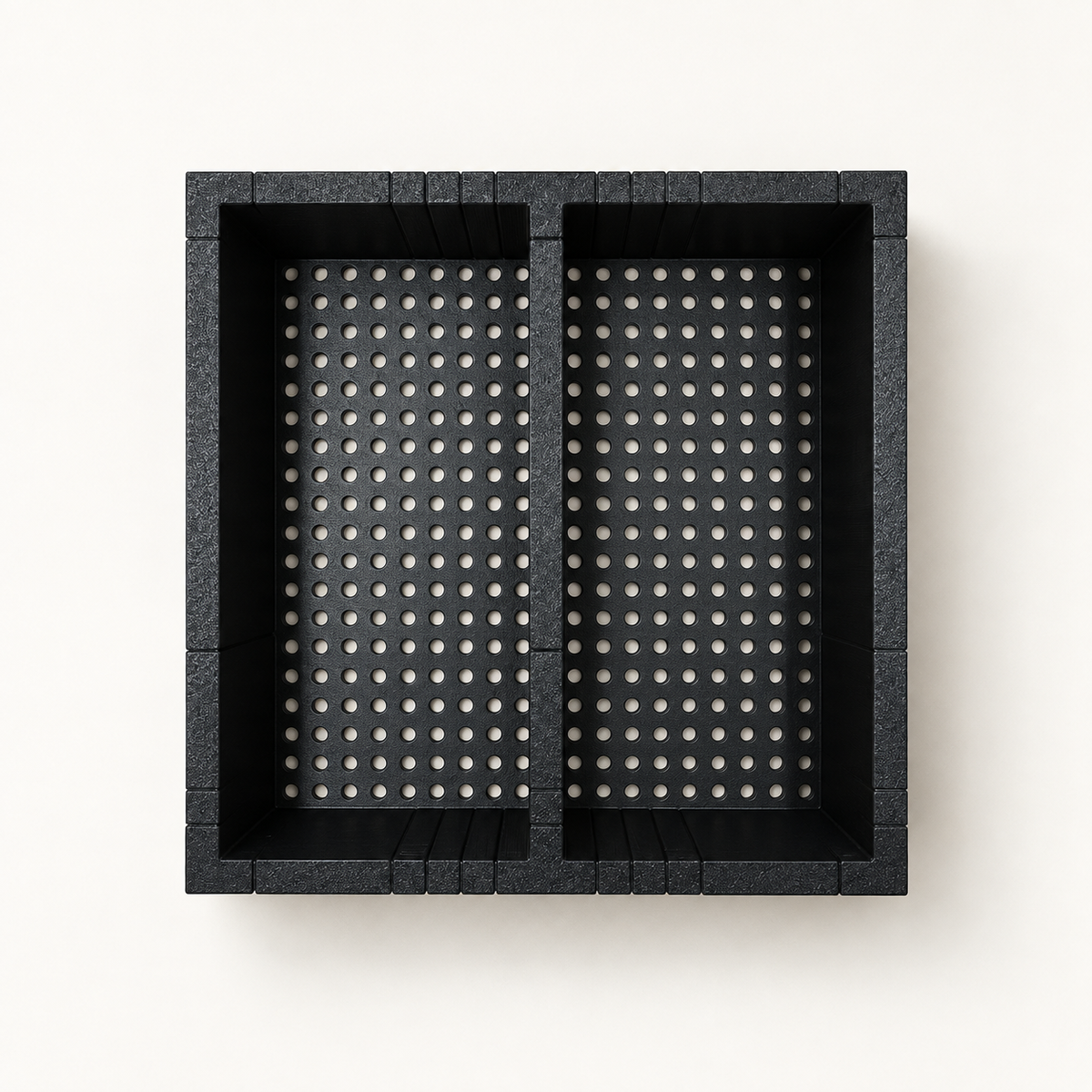 Design 3 make-up organiser with two long compartments, top view