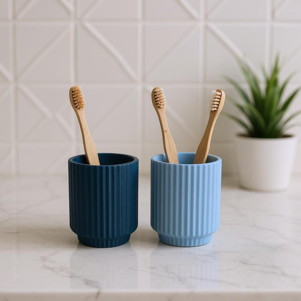 3D Printed Spiral Ribbed Toothbrush Holder