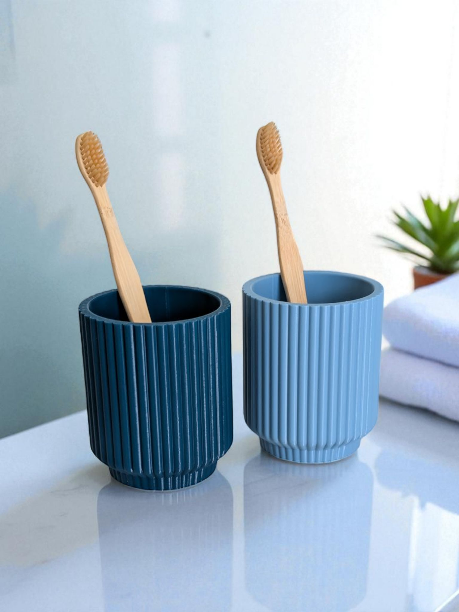 3D Printed Spiral Ribbed Toothbrush Holder