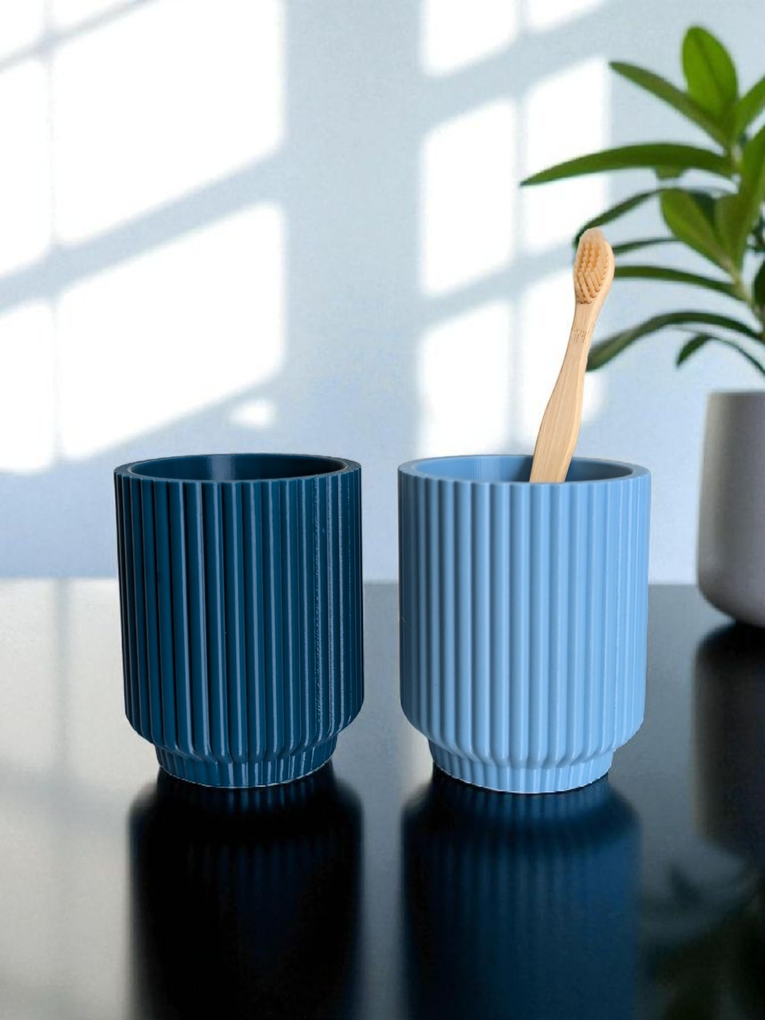 3D Printed Spiral Ribbed Toothbrush Holder
