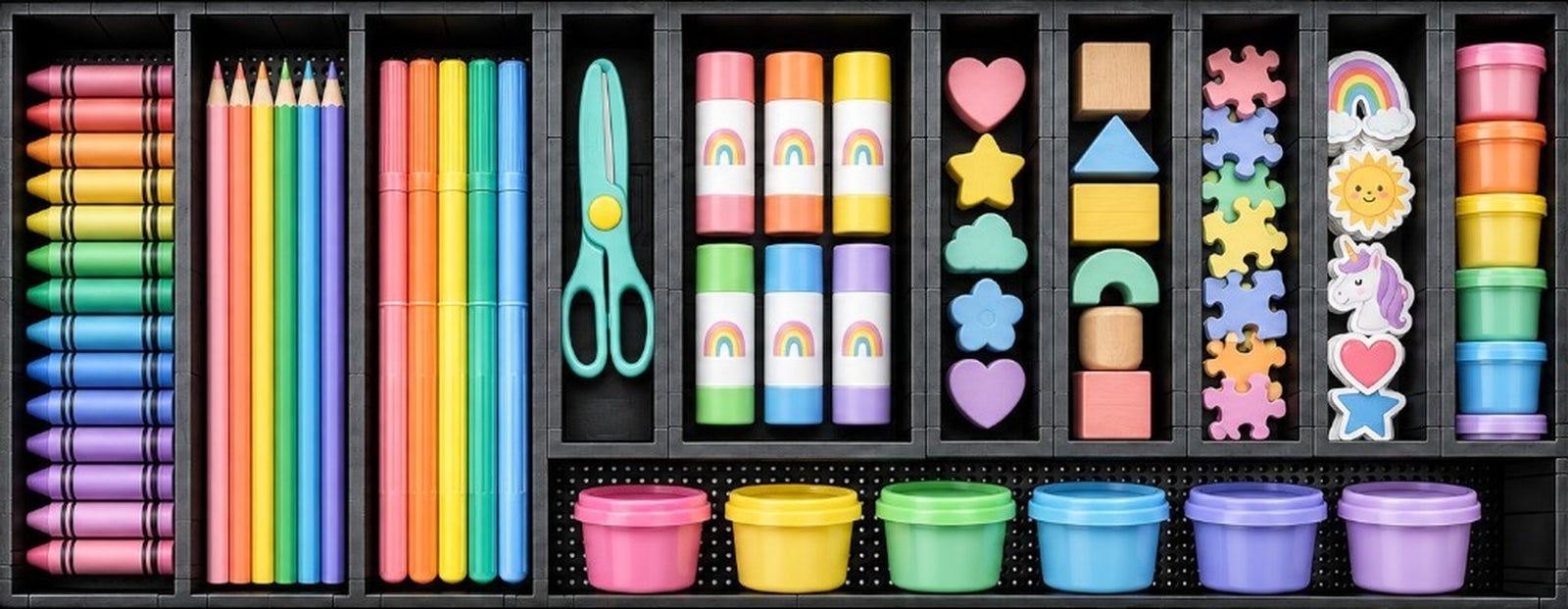 NG modular drawer organiser holding kids crafts