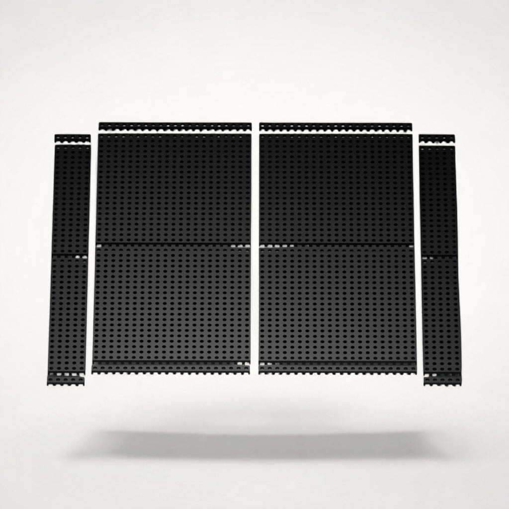NG Organisers 188x18 base modules in black, featuring a perforated design for modular drawer storage systems.