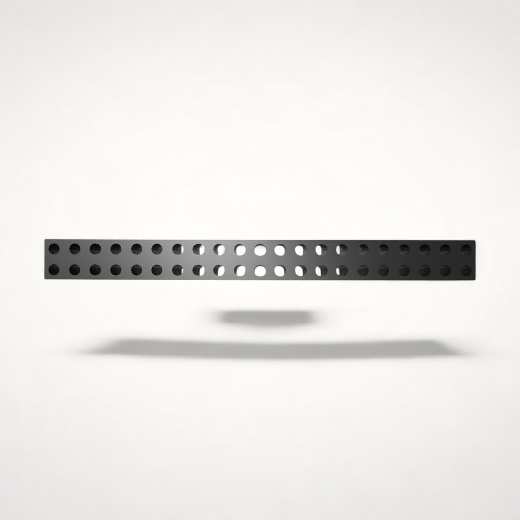 NG Organisers 188x18mm black modular drawer base unit with a perforated design for custom storage configurations.