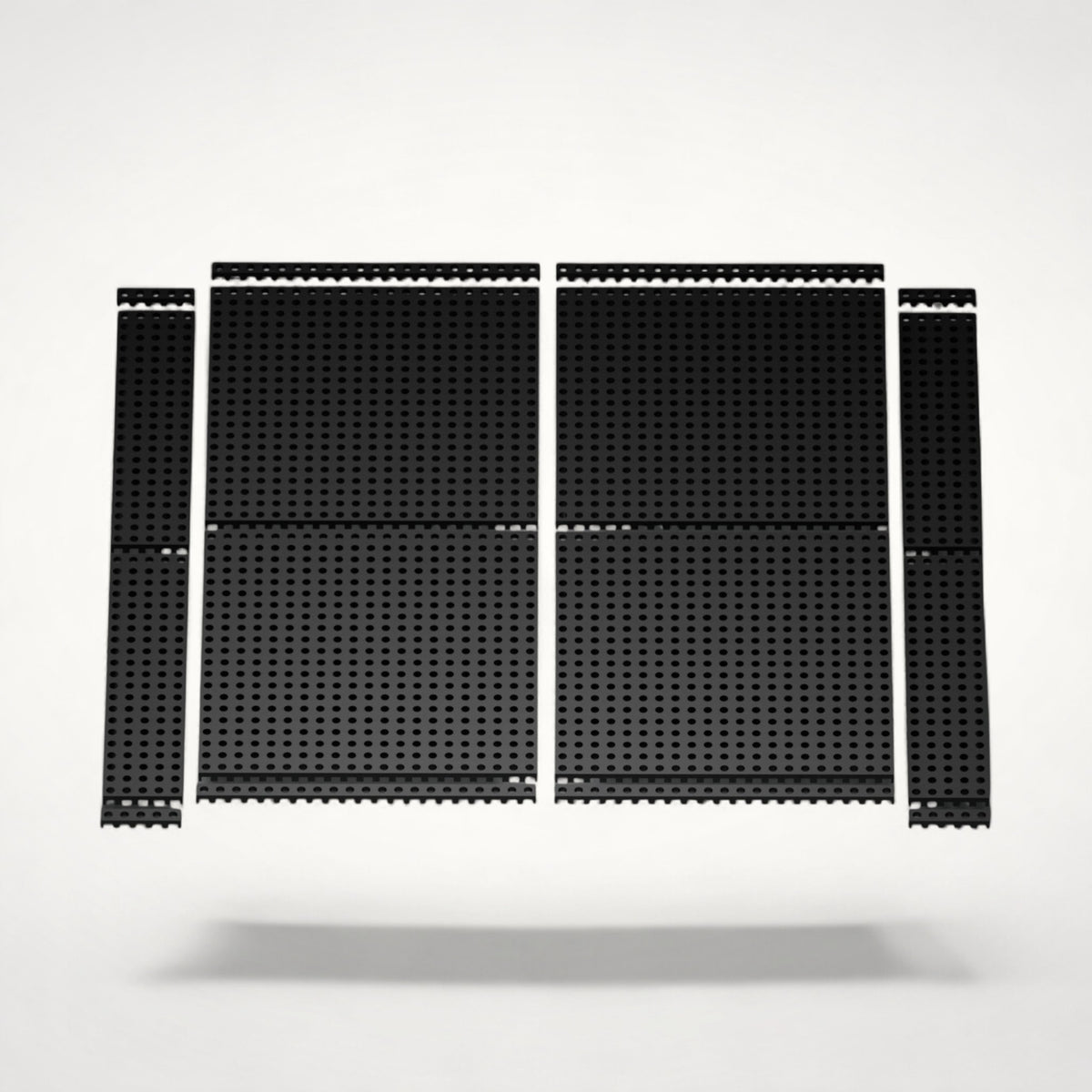 NG Organisers 188x45 modular drawer base units in black, featuring a perforated design for custom storage layouts.