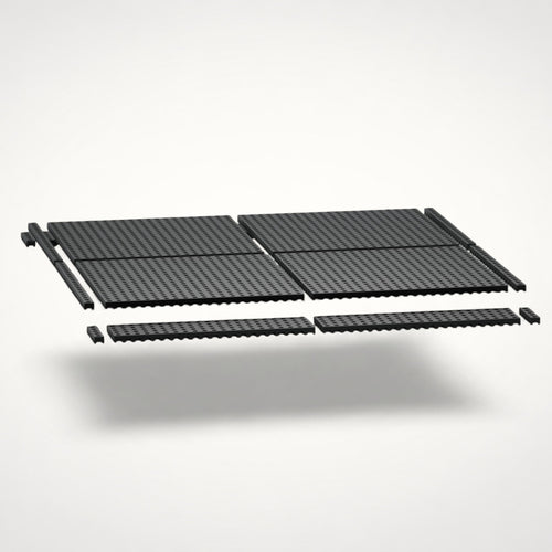 NG Organisers 188x45mm black modular drawer base units with a perforated grid design for custom storage layouts.