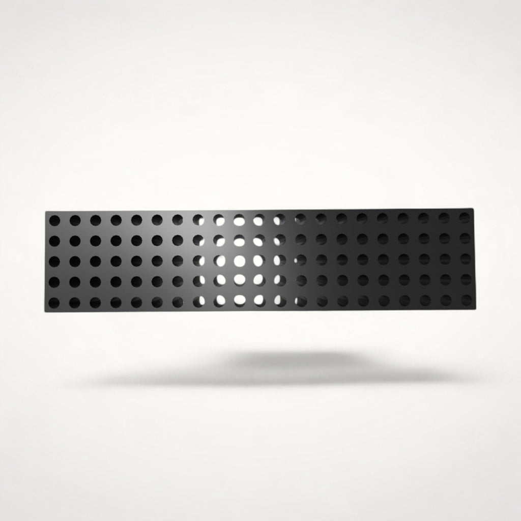 NG Organisers 188x45mm black modular drawer base unit with a perforated grid pattern for custom storage layouts.