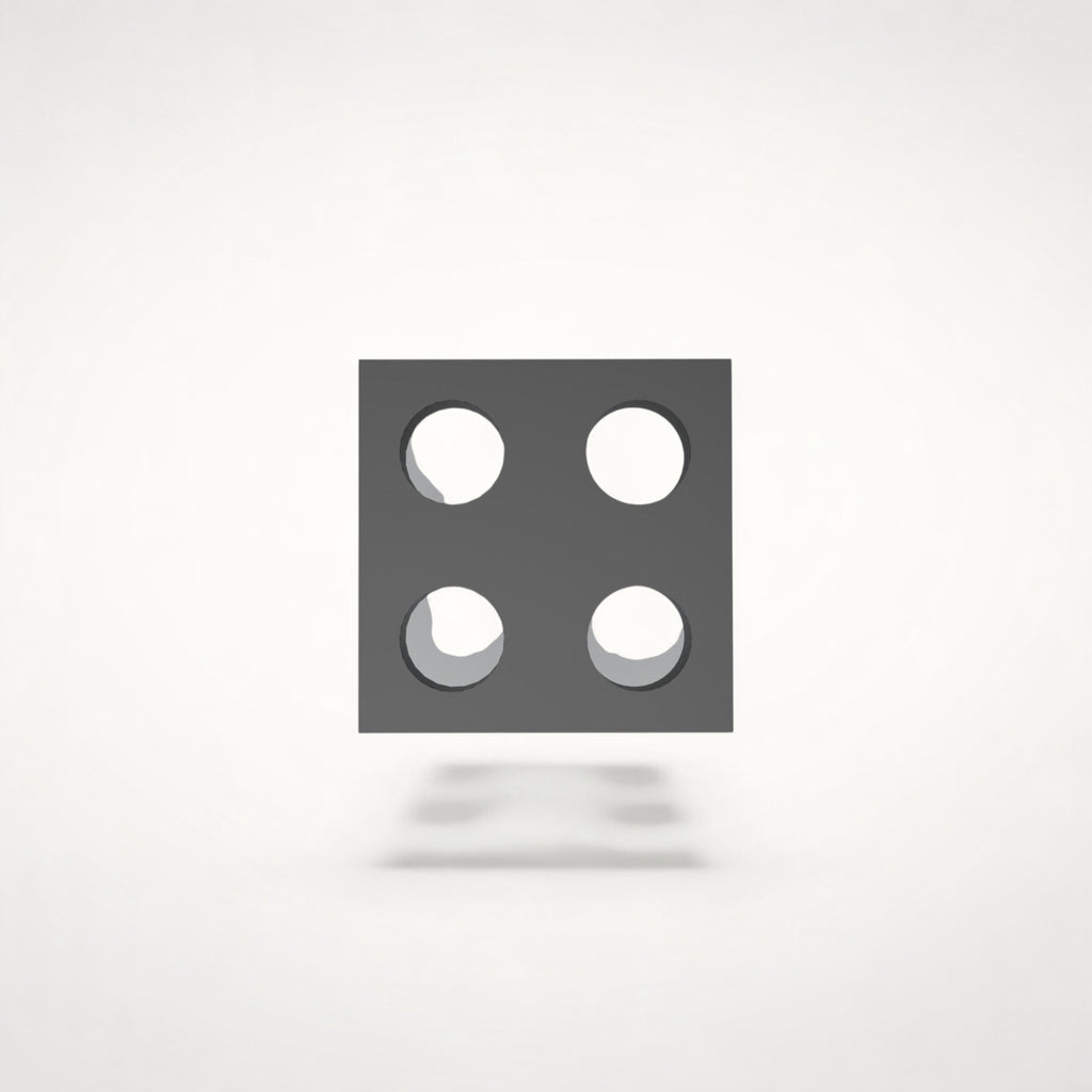NG Organisers 18x18 base module for modular drawer systems, featuring a square grey design with four circular cutouts.