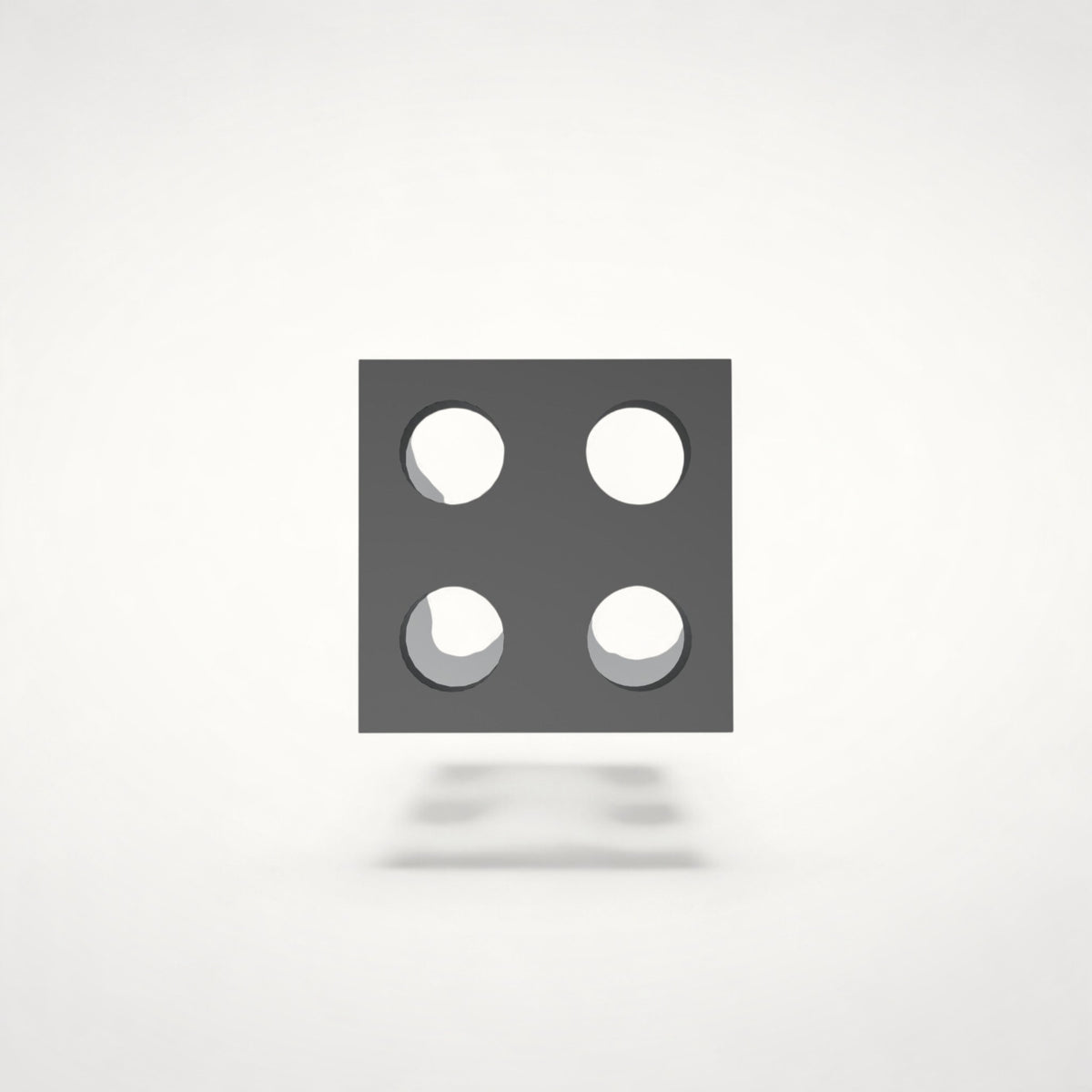 NG Organisers 18x18 base module for modular drawer systems, featuring a square grey design with four circular cutouts.