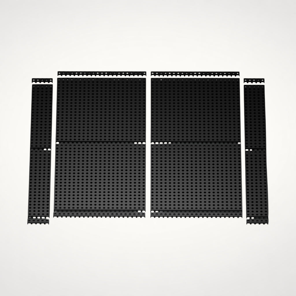 NG Organisers 18x9 base modules in black, featuring a perforated design for modular drawer storage systems.