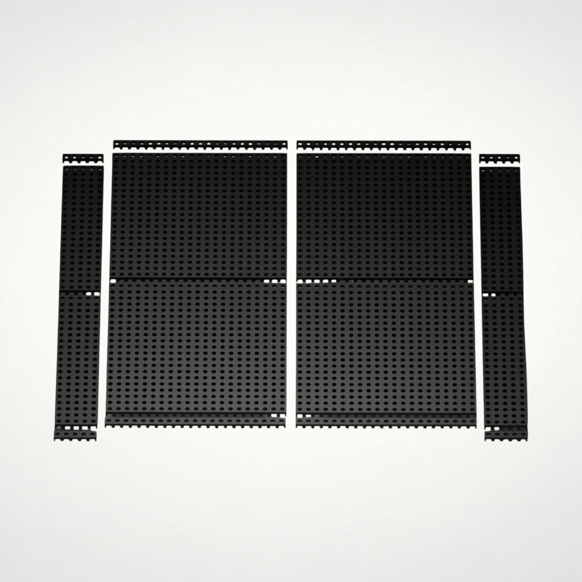 NG Organisers 18x9 base modules in black, featuring a perforated design for modular drawer storage systems.