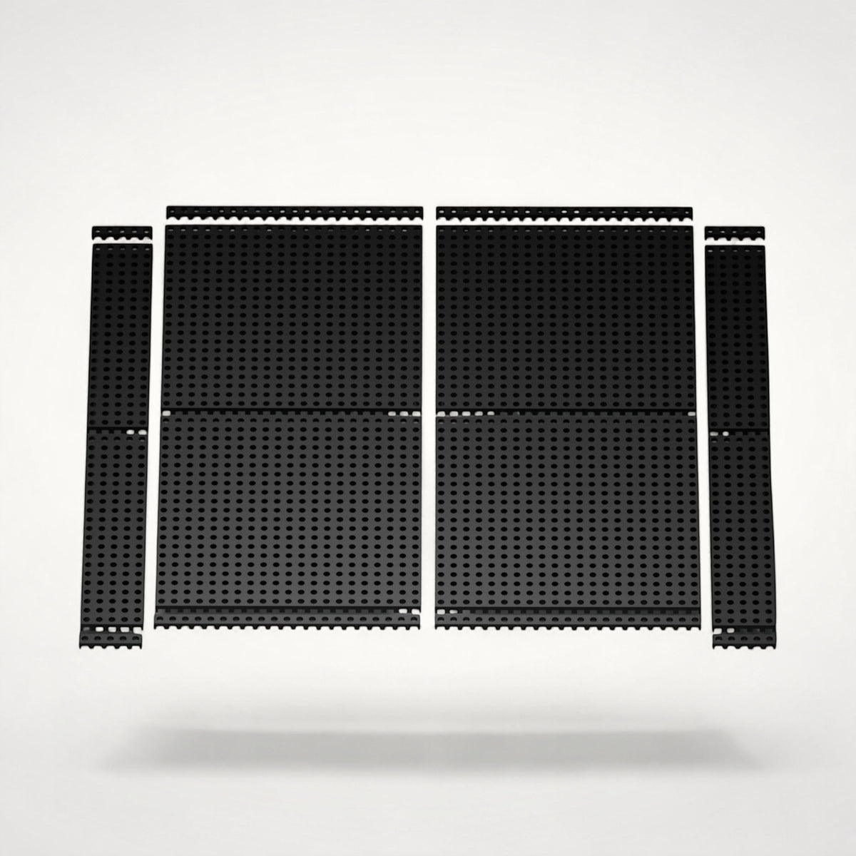 NG Organisers 45x18 black modular drawer base components with a perforated grid design for custom storage layouts.
