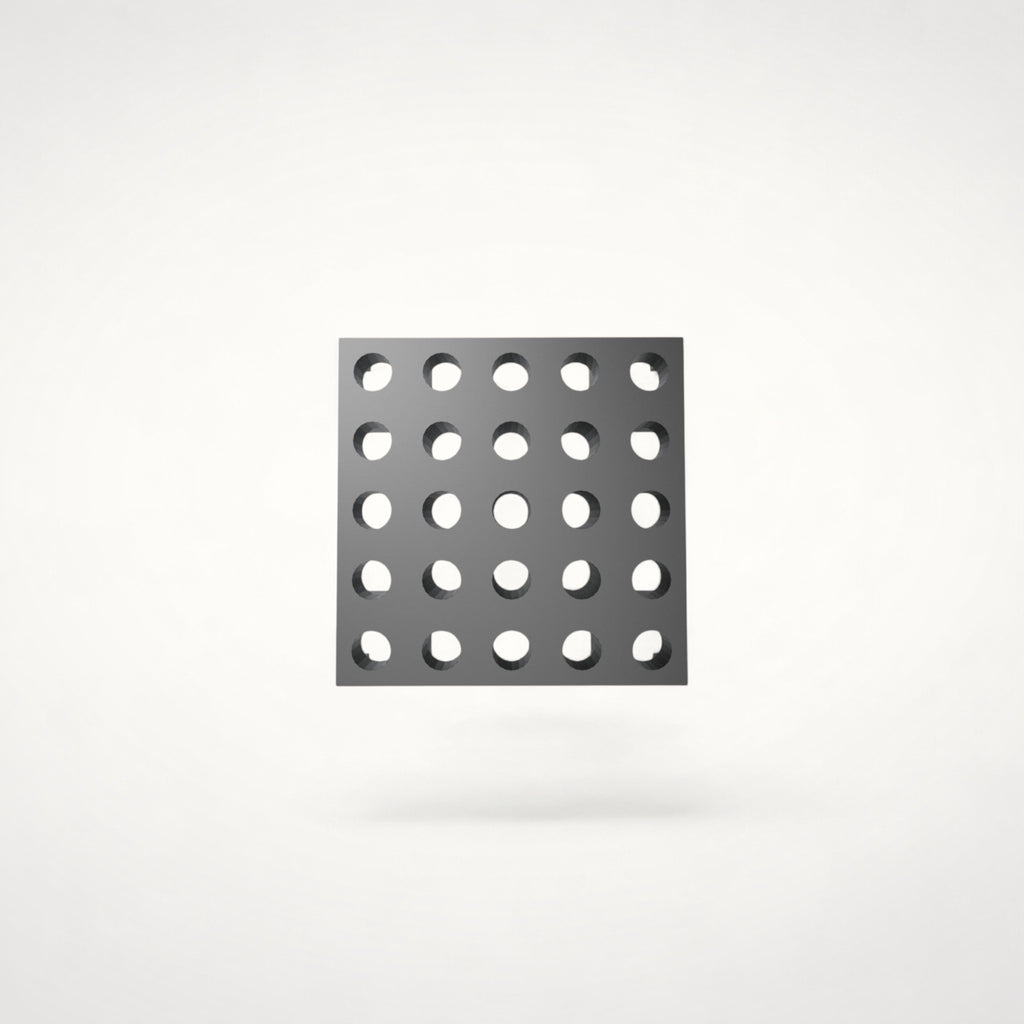 NG Organisers 45x45mm square base module with a grid of circular holes for a modular drawer storage system.