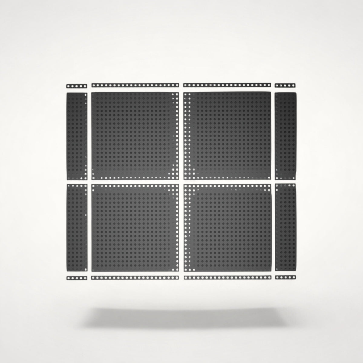 NG Organisers 45x9 base module components for a modular drawer system, featuring a dark grey perforated grid design.