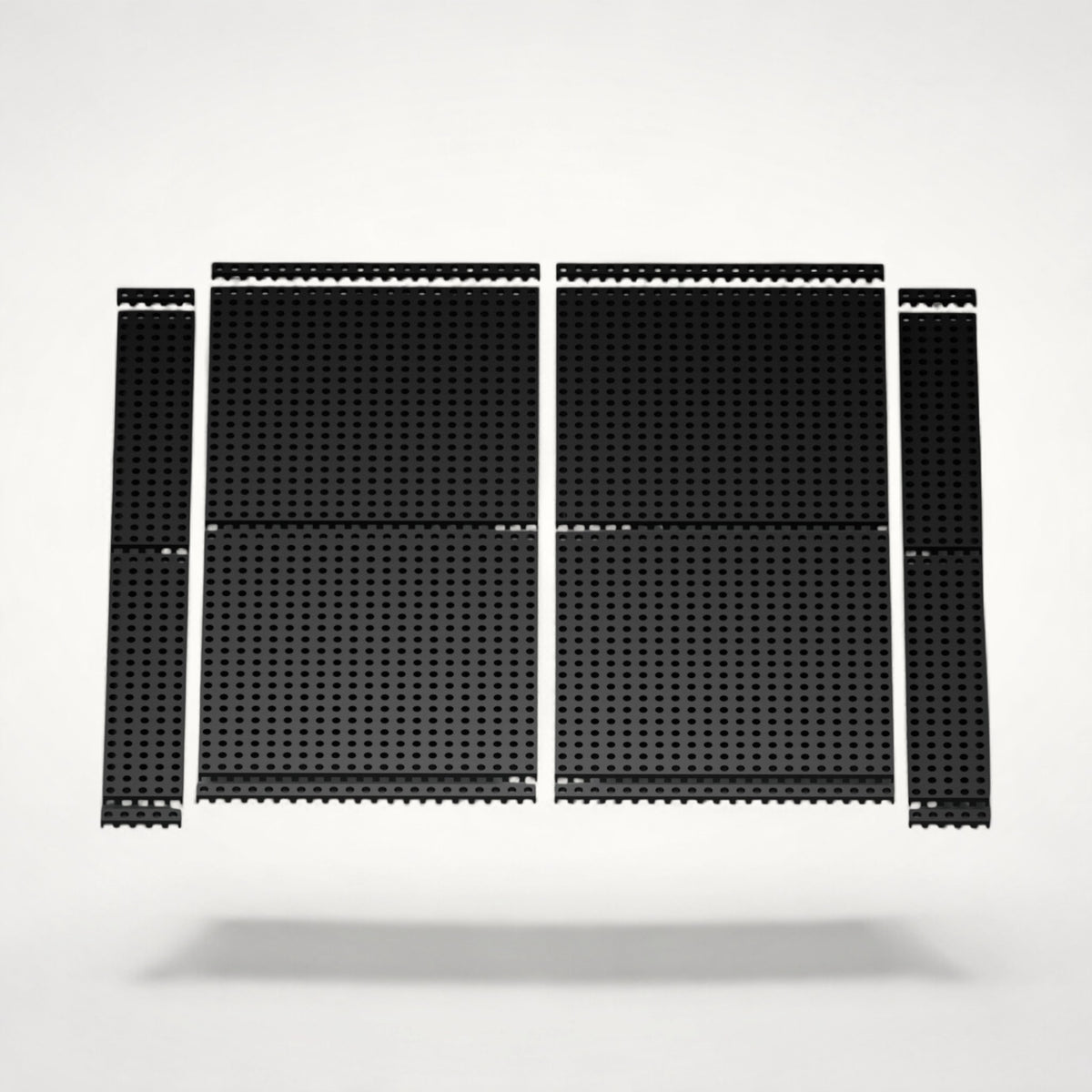 NG Organisers 90x45 black modular drawer base components with a perforated grid design for custom storage layouts.