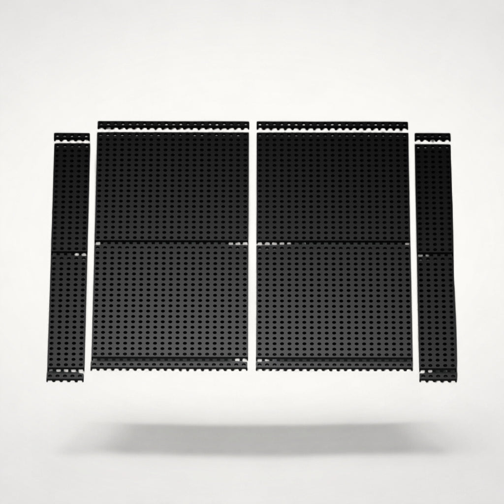 NG Organisers 90x9 base modules in black, featuring a perforated design for modular drawer storage systems.