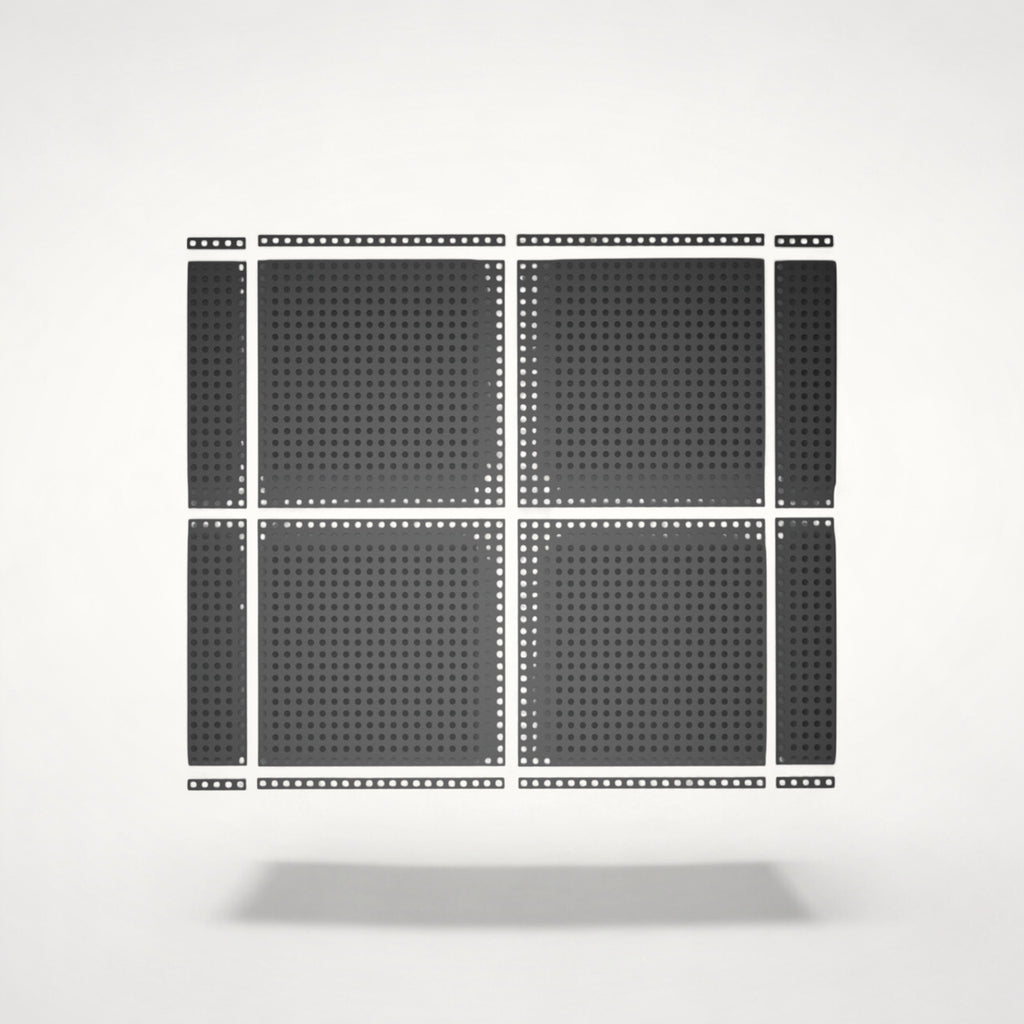 NG Organisers 90x90 base module square grid component for modular drawer storage systems in dark grey.