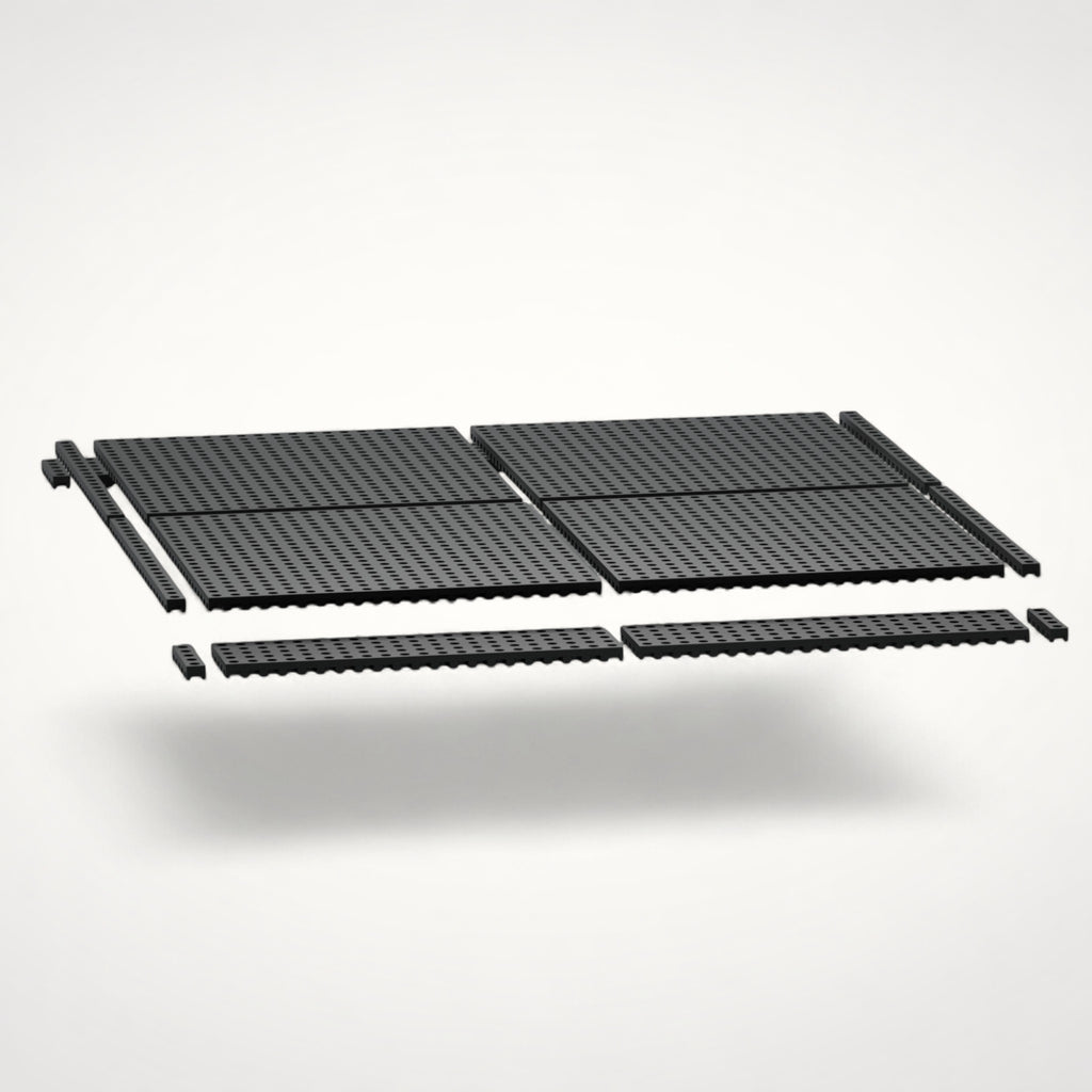 NG Organisers 90x90 black modular drawer base components arranged for a custom storage layout