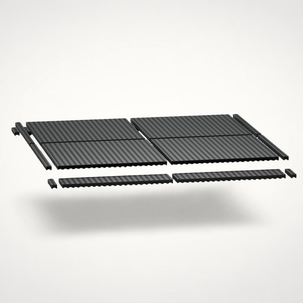 NG Organisers 90x90 black modular drawer base components arranged for a custom storage layout