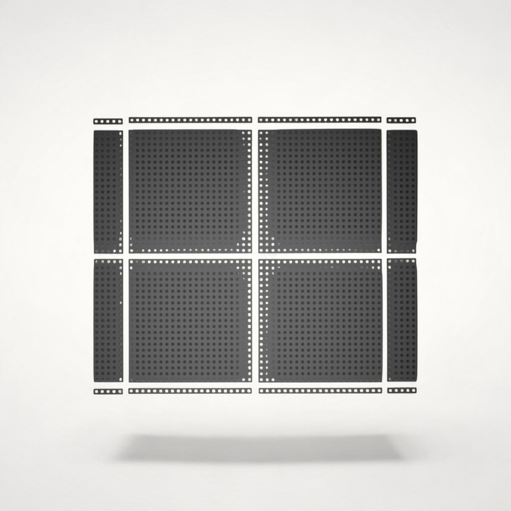 NG Organisers 9x9 base module grid system for custom drawer layouts with perforated dark grey plastic panels.