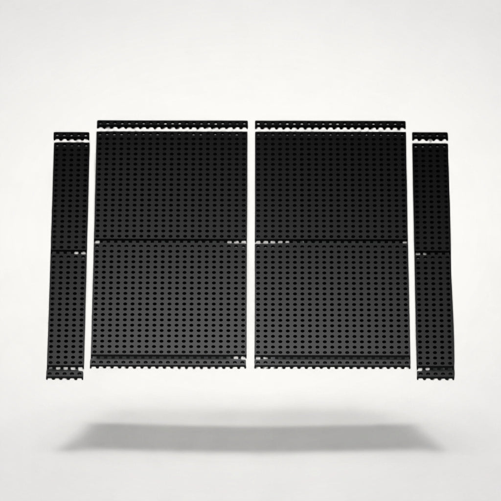 NG Organisers 9x9 base modules in black, featuring a perforated modular design for custom drawer storage layouts.