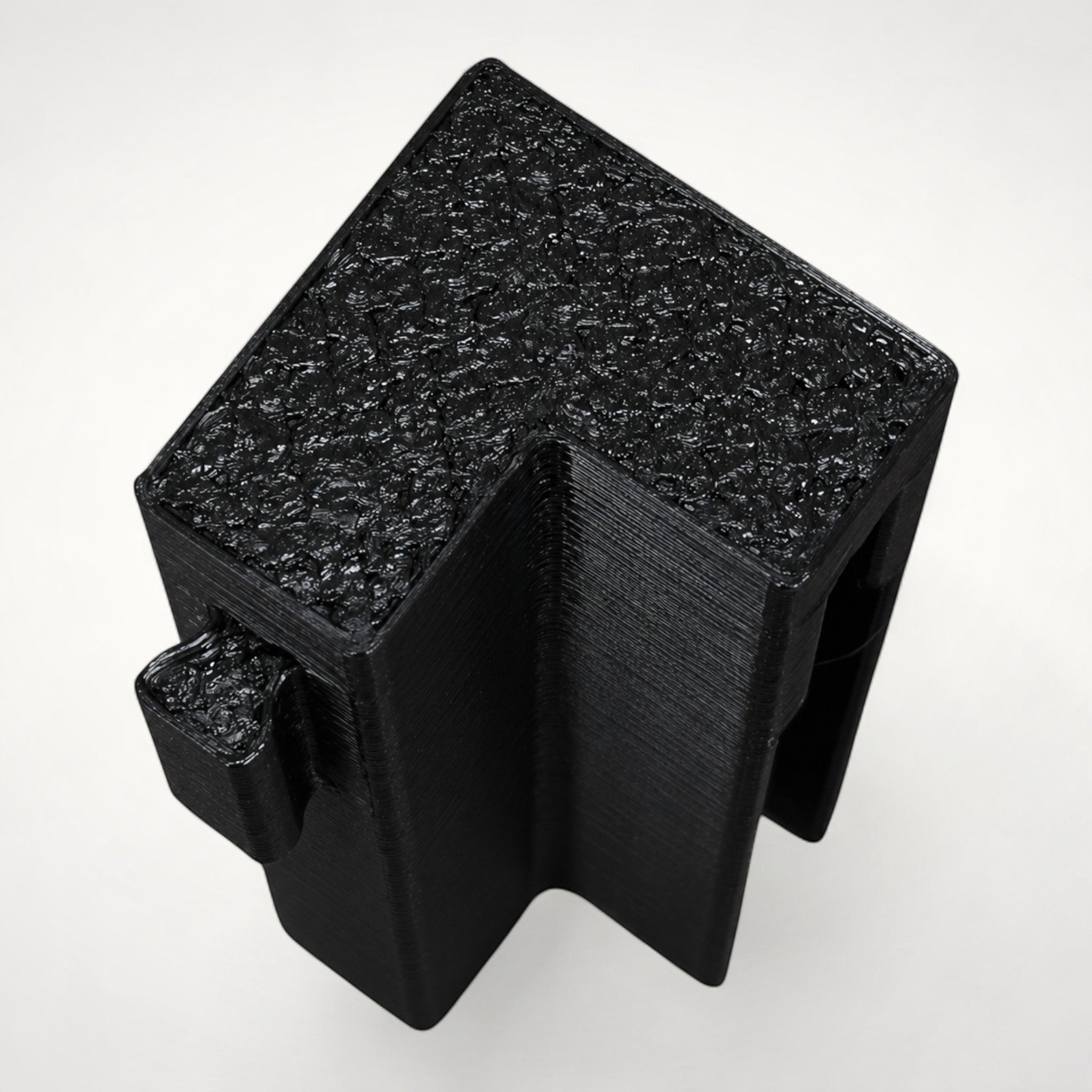 NG Organisers black 90-degree corner wall module for drawer divider systems with a textured top surface