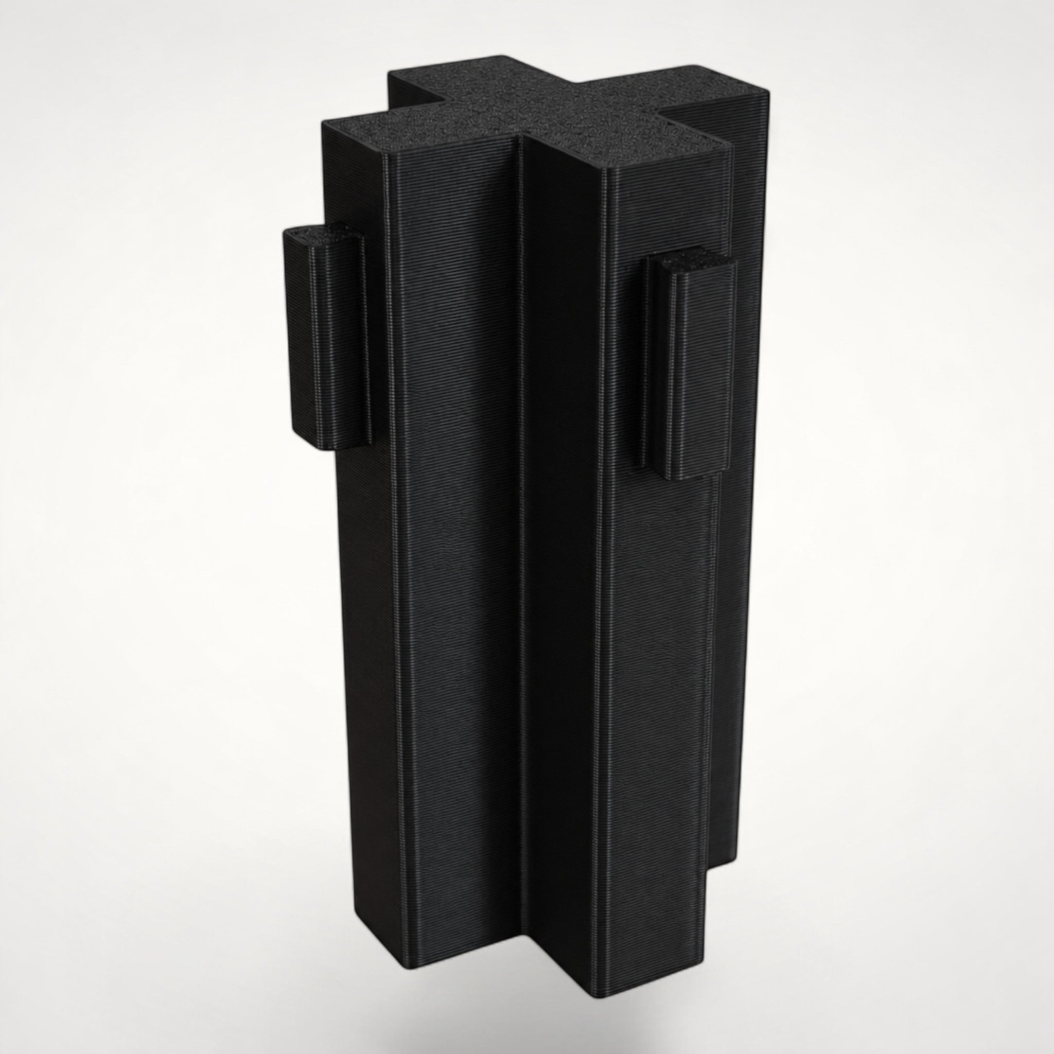NG Organisers black cross-shaped wall module for creating four-way intersections in drawer storage systems.