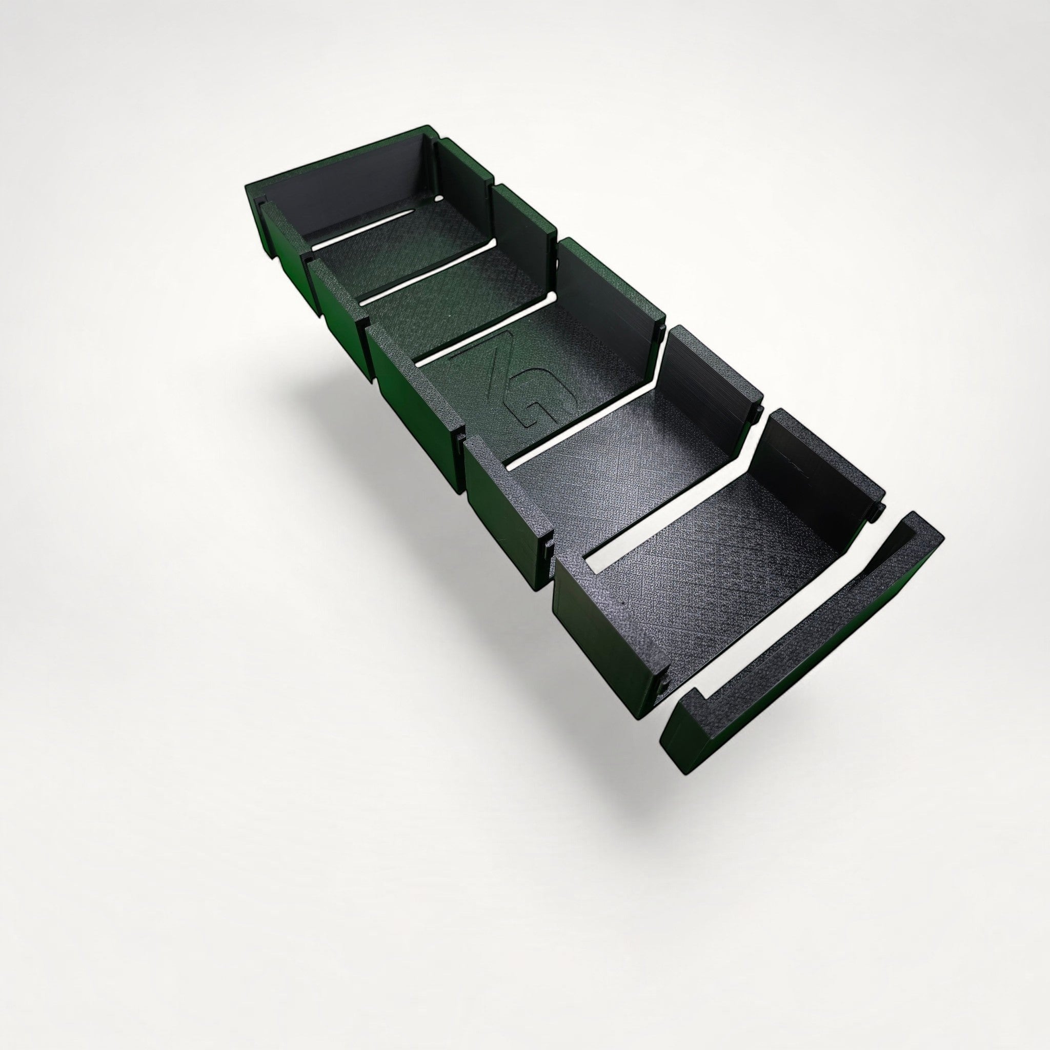 NG Organisers black modular storage box with interlocking sections for custom drawer organization