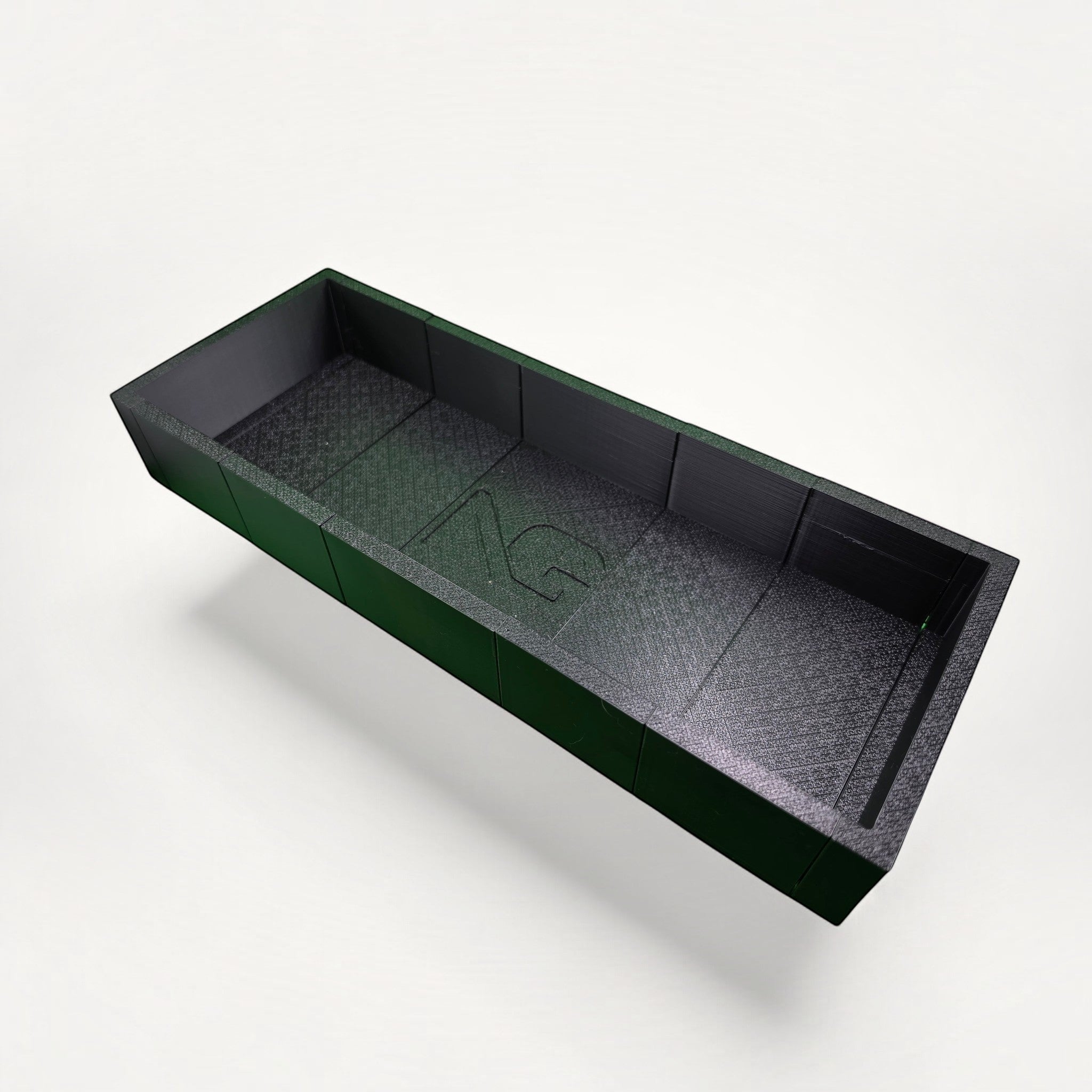 NG Organisers black modular storage box with a rectangular 380x145mm design and textured finish