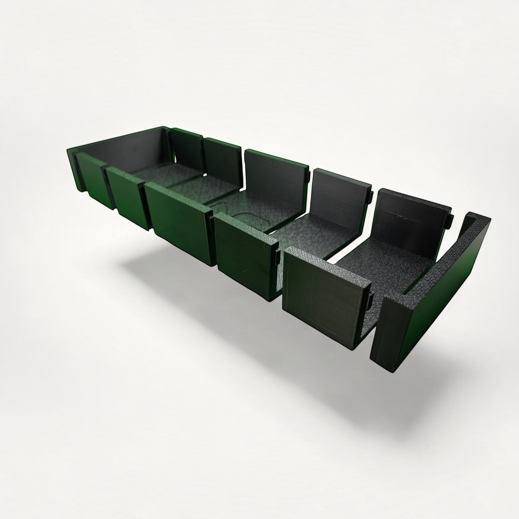 NG Organisers black modular storage box with rectangular compartments for drawer organisation