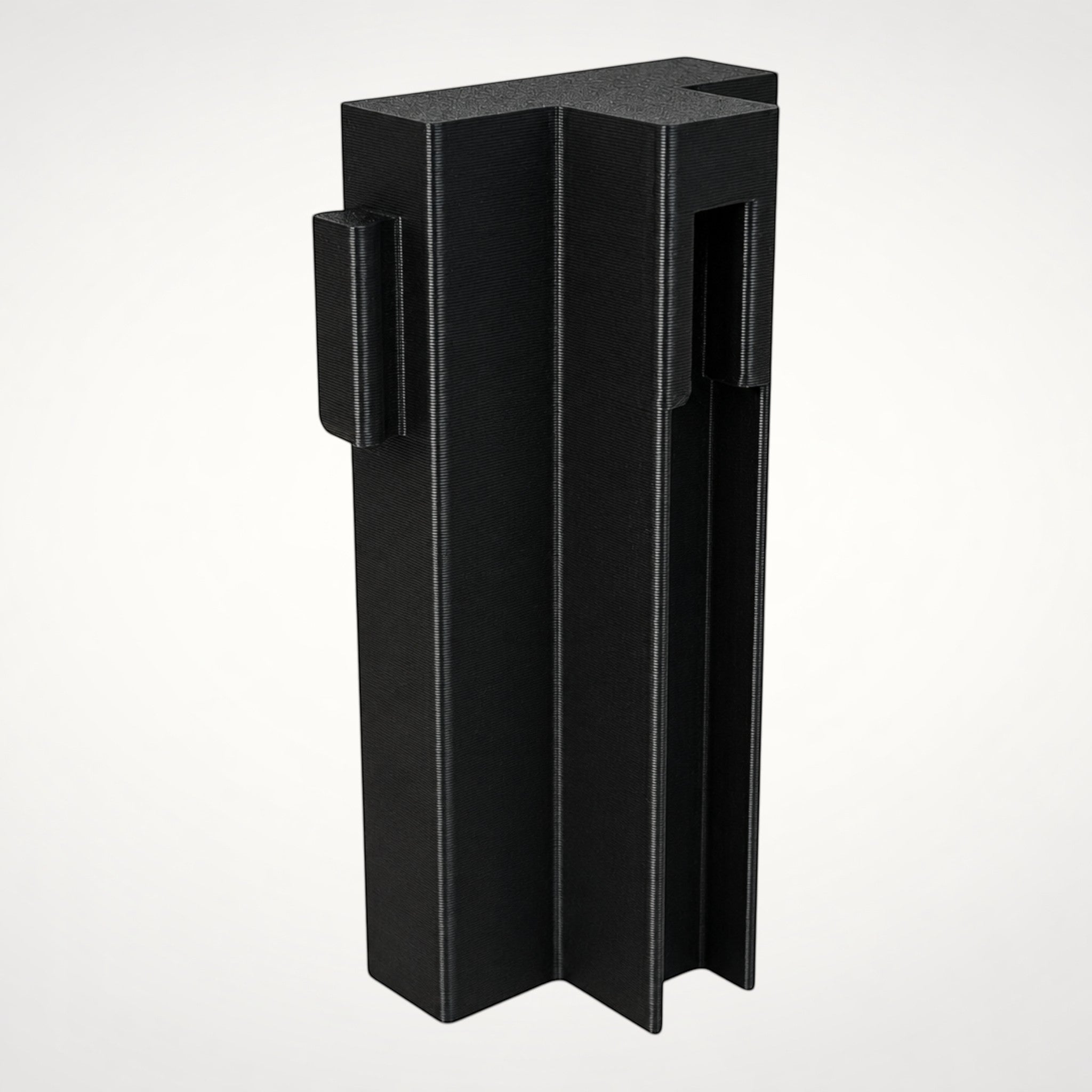NG Organisers black T-shaped double female wall module for drawer divider systems.