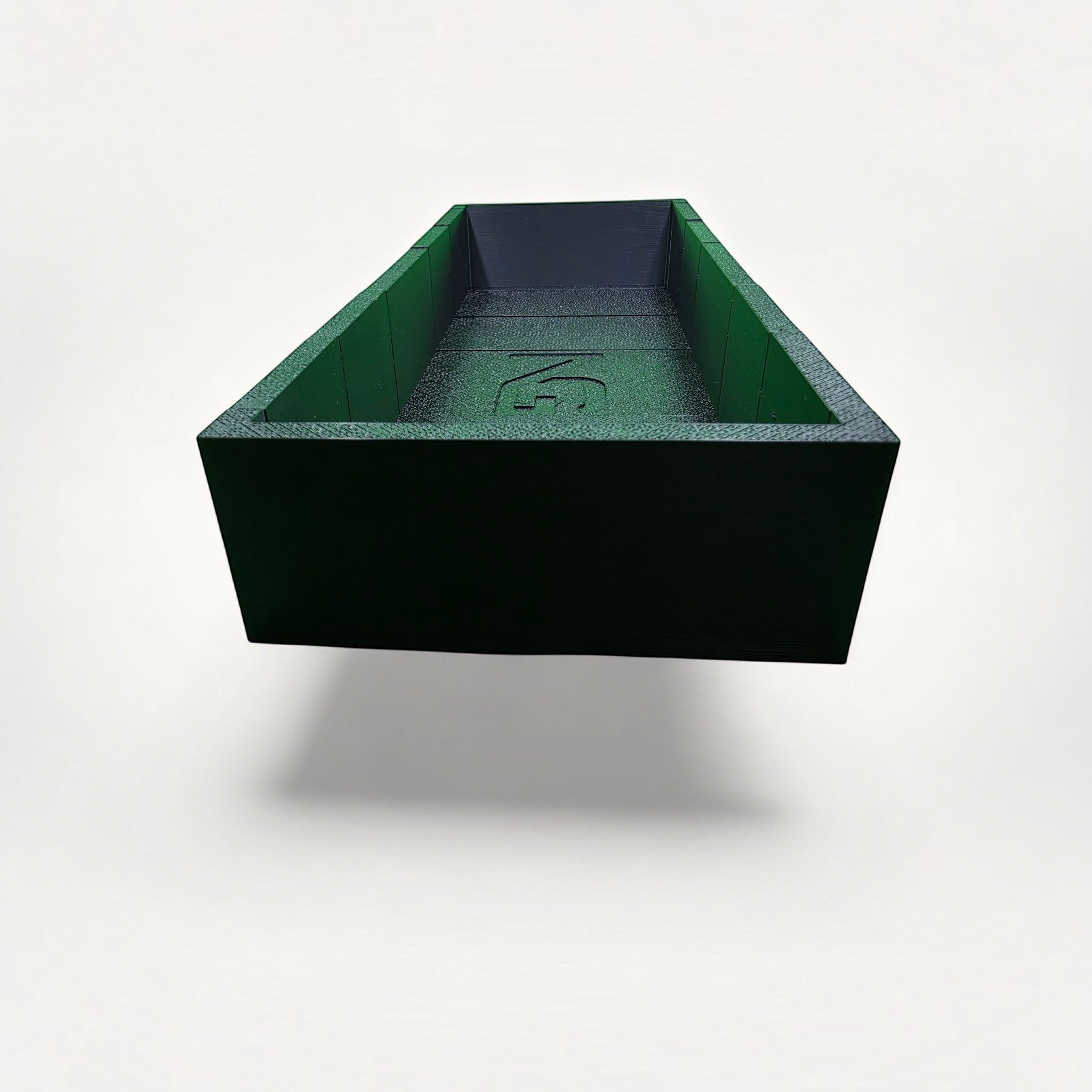 NG Organisers modular storage box in dark green with a textured finish and embossed logo on the base.