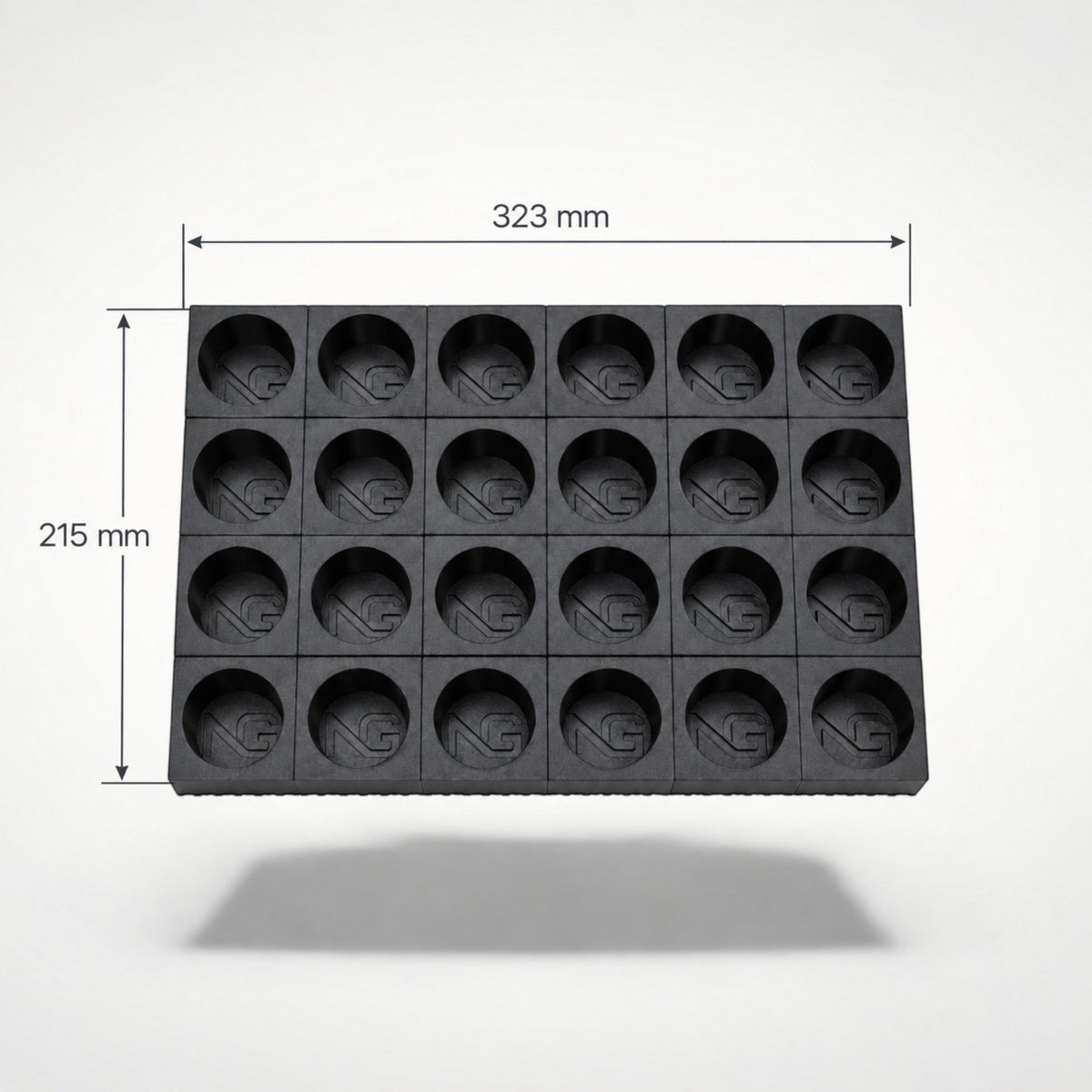 NG Organisers large black coffee pod storage tray for 24 Dolce Gusto pods with 323 x 215 mm dimensions