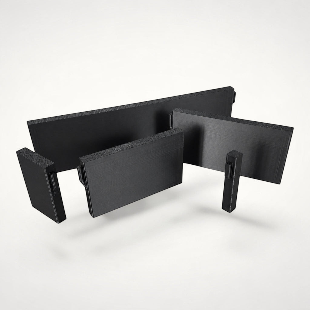 NG Organisers large black wall modules for custom drawer divider systems with interlocking connector tabs