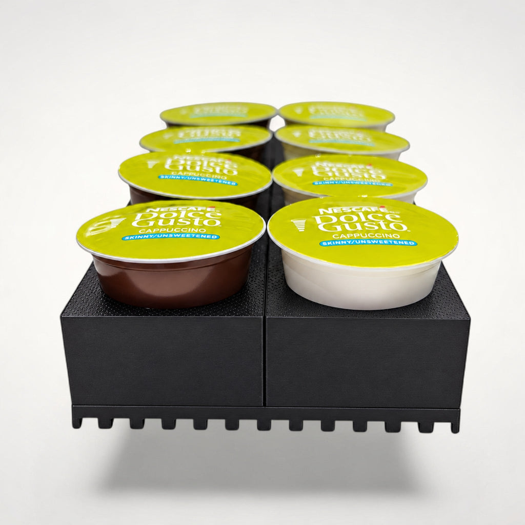 NG Organisers large coffee pod holder for 24 Dolce Gusto capsules in black textured plastic