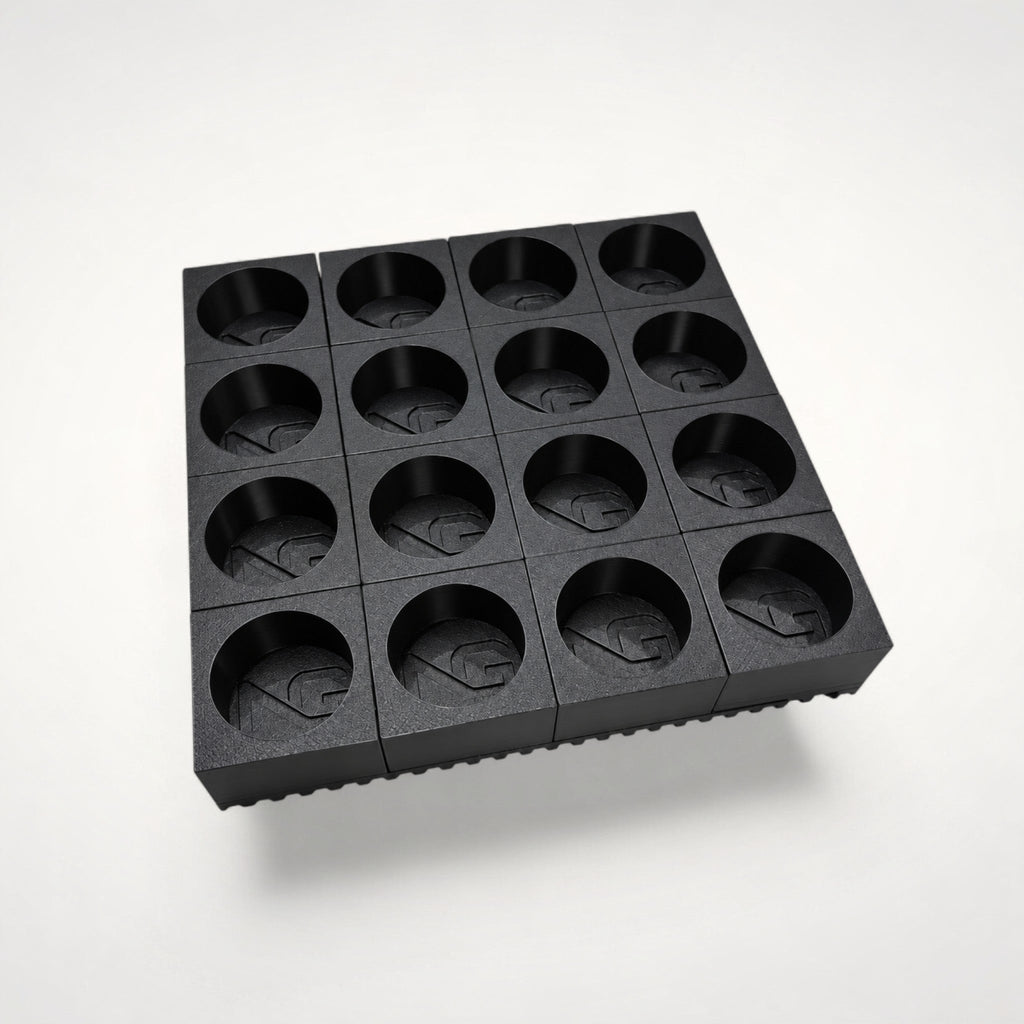 NG Organisers medium black coffee pod holder for 16 Dolce Gusto capsules with a modular square design