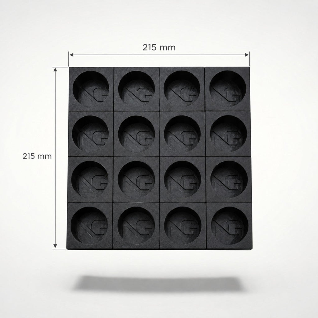 NG Organisers medium black coffee pod tray for 16 Dolce Gusto pods with 215x215 mm dimensions