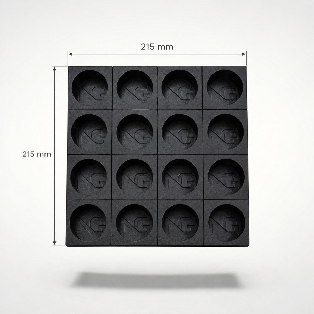 NG Organisers medium black coffee pod tray for 16 Dolce Gusto pods with 215x215 mm dimensions