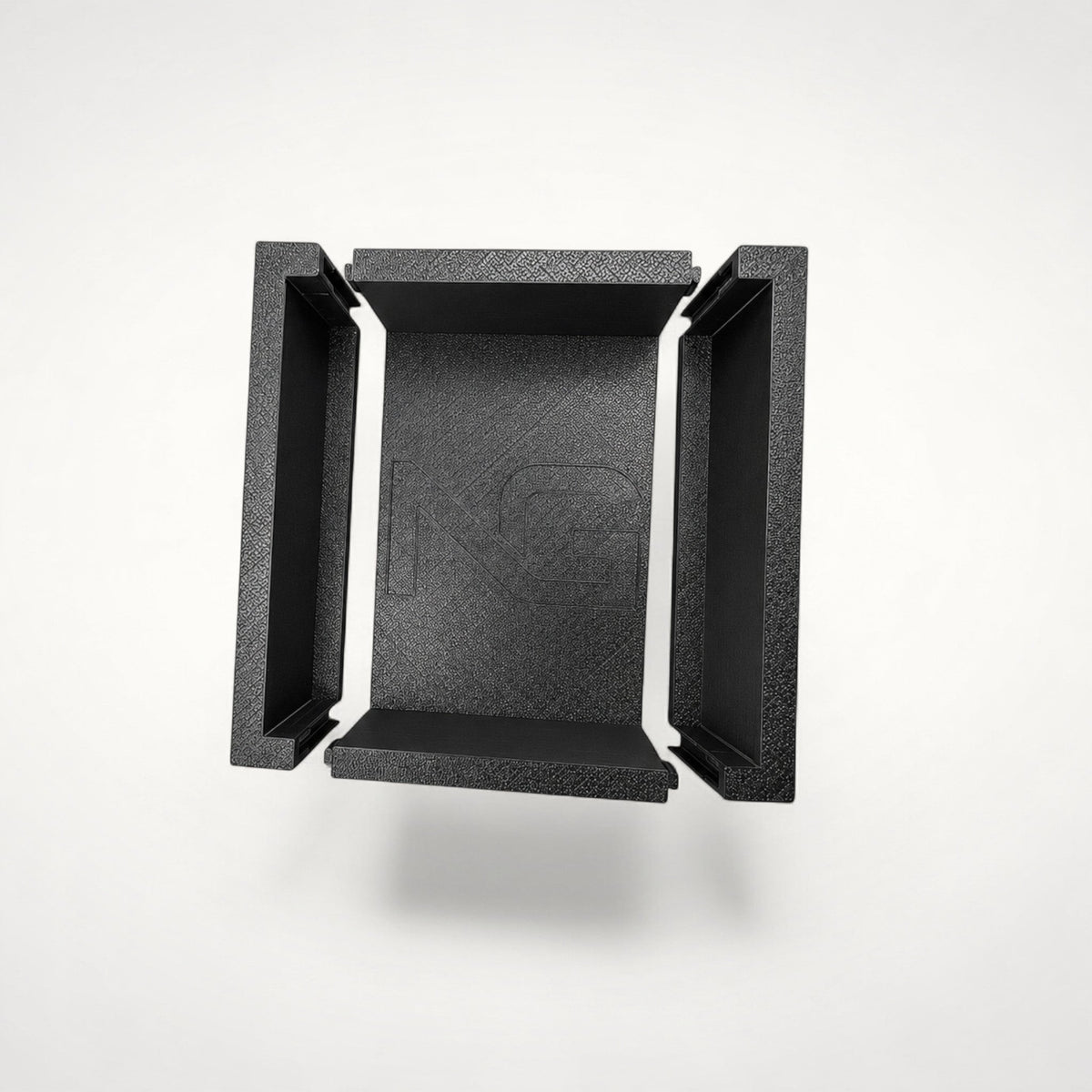NG Organisers modular black storage box insert components for drawer organisation on a white background