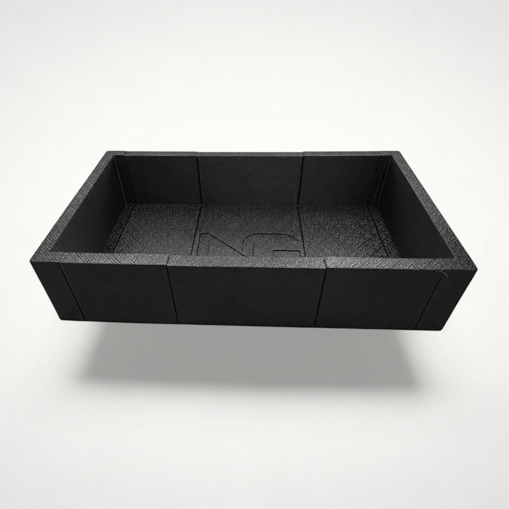 NG Organisers modular black storage box with a 250x145mm rectangular design for drawer organisation.