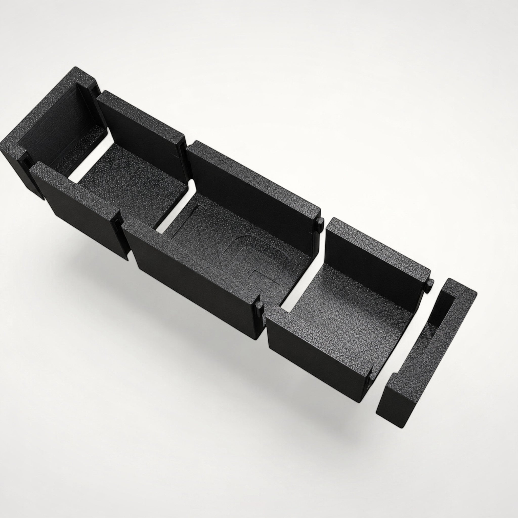 NG Organisers black modular storage box insert with a slim 250x70 design for drawer organisation.