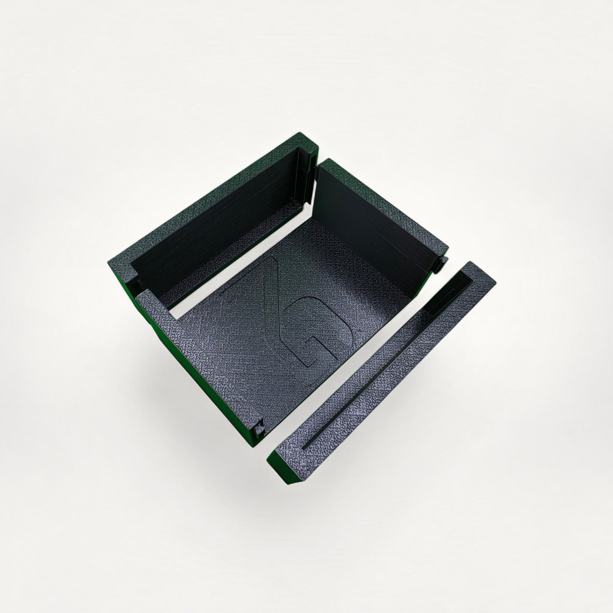NG Organisers modular storage box in black with textured finish and interlocking side panels on white background