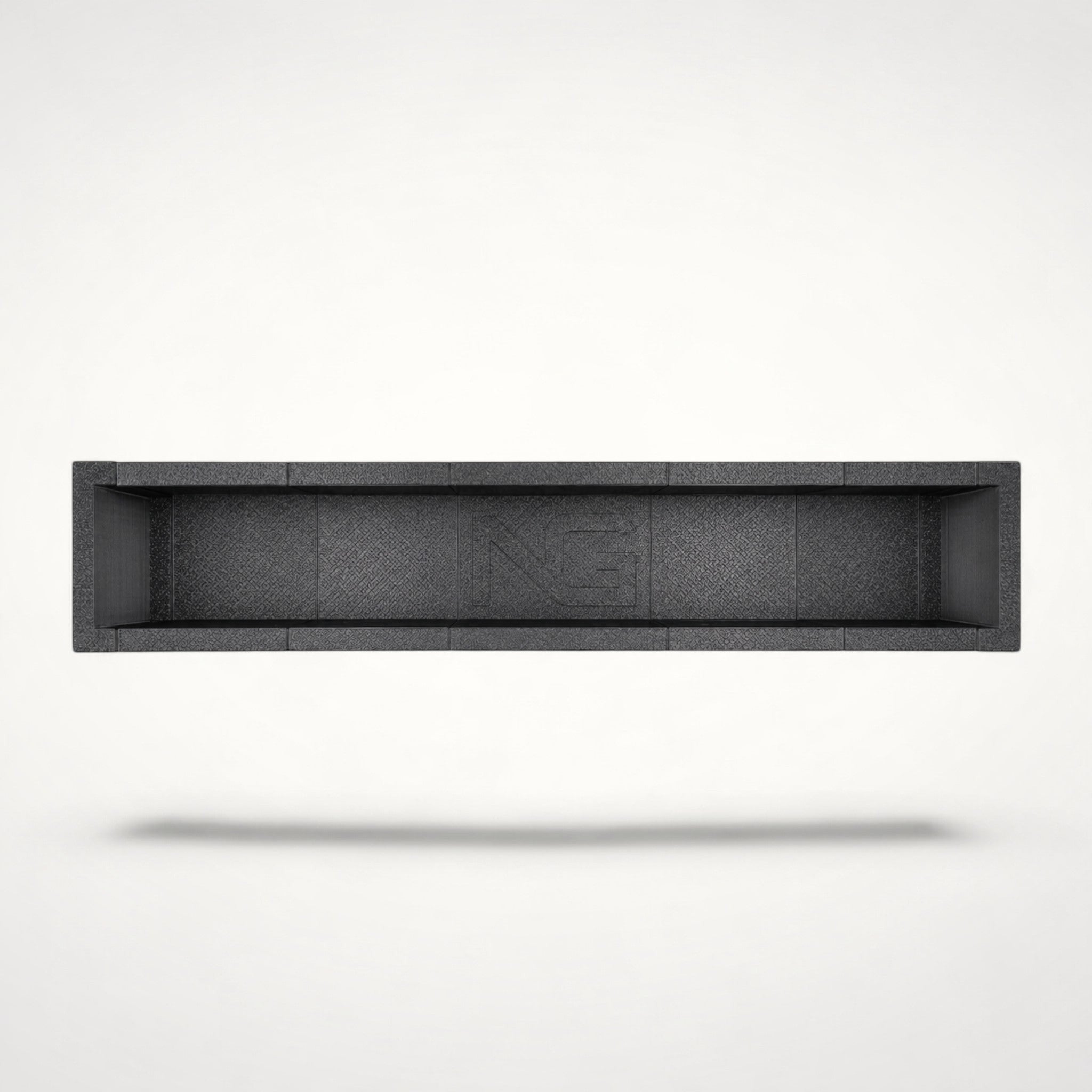 NG Organisers modular storage box in dark grey with a long, narrow design for drawer organisation.