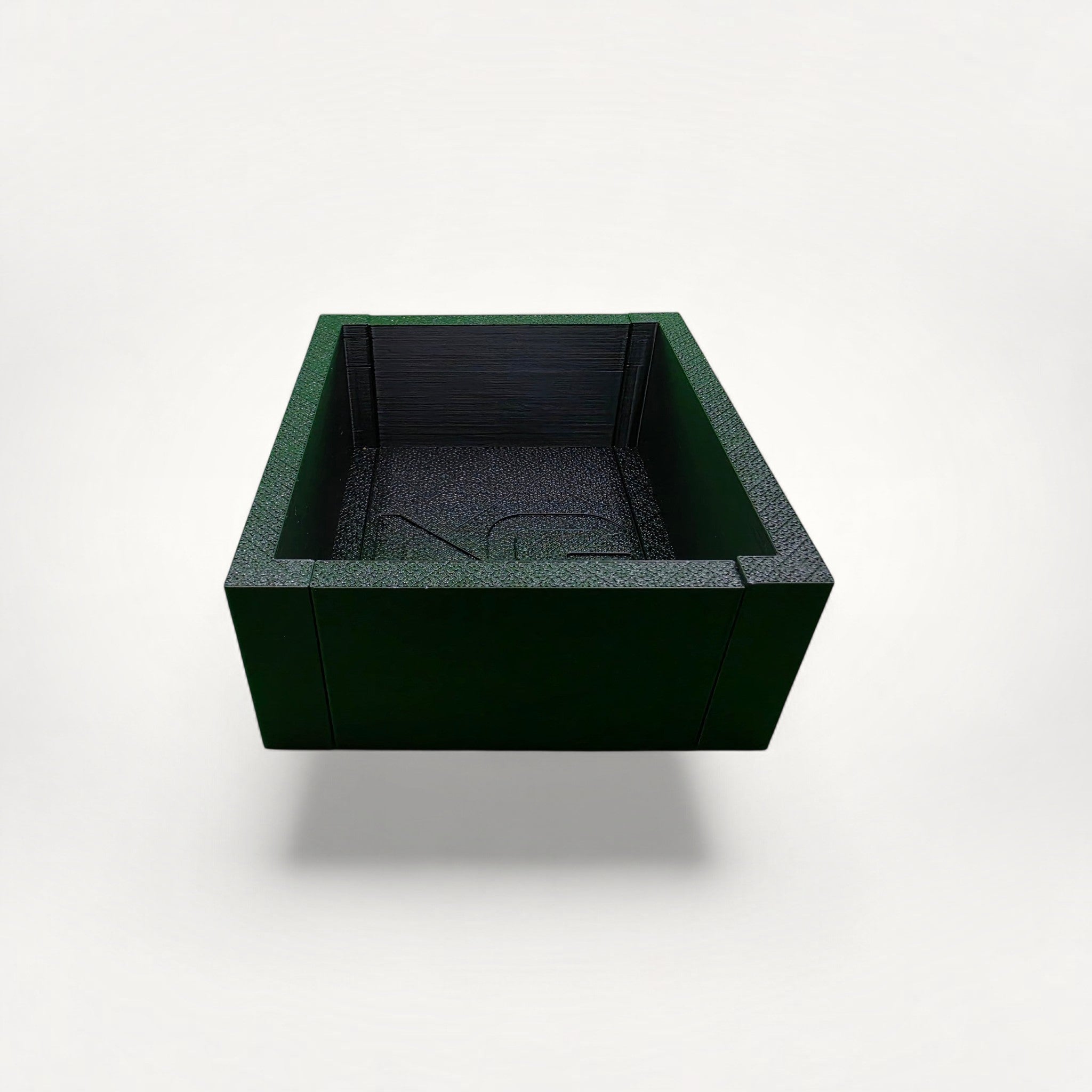 NG Organisers modular storage box in dark green and black with a textured finish, 125 x 145 size.