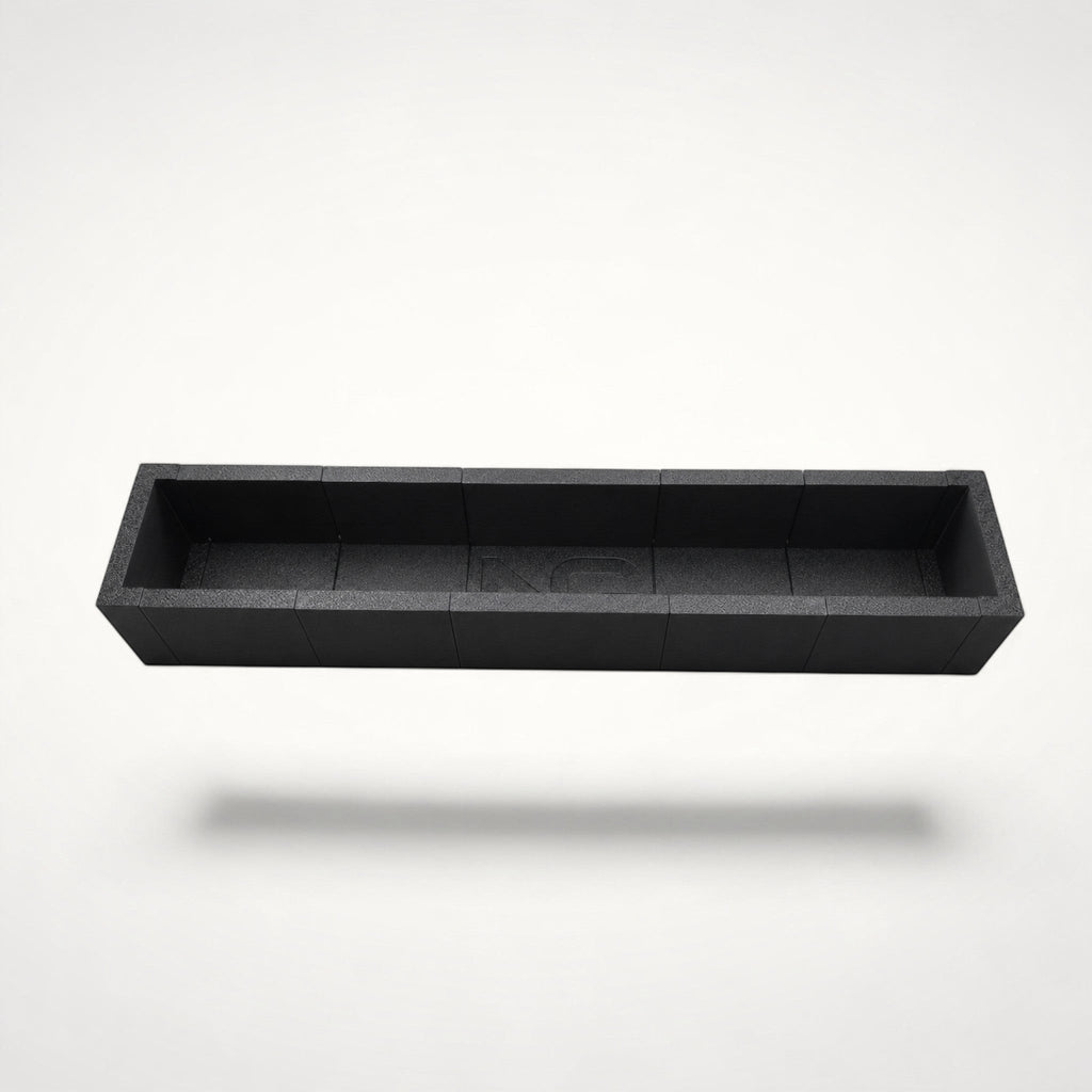 NG Organisers modular storage box in black, featuring an elongated design for drawer organisation.