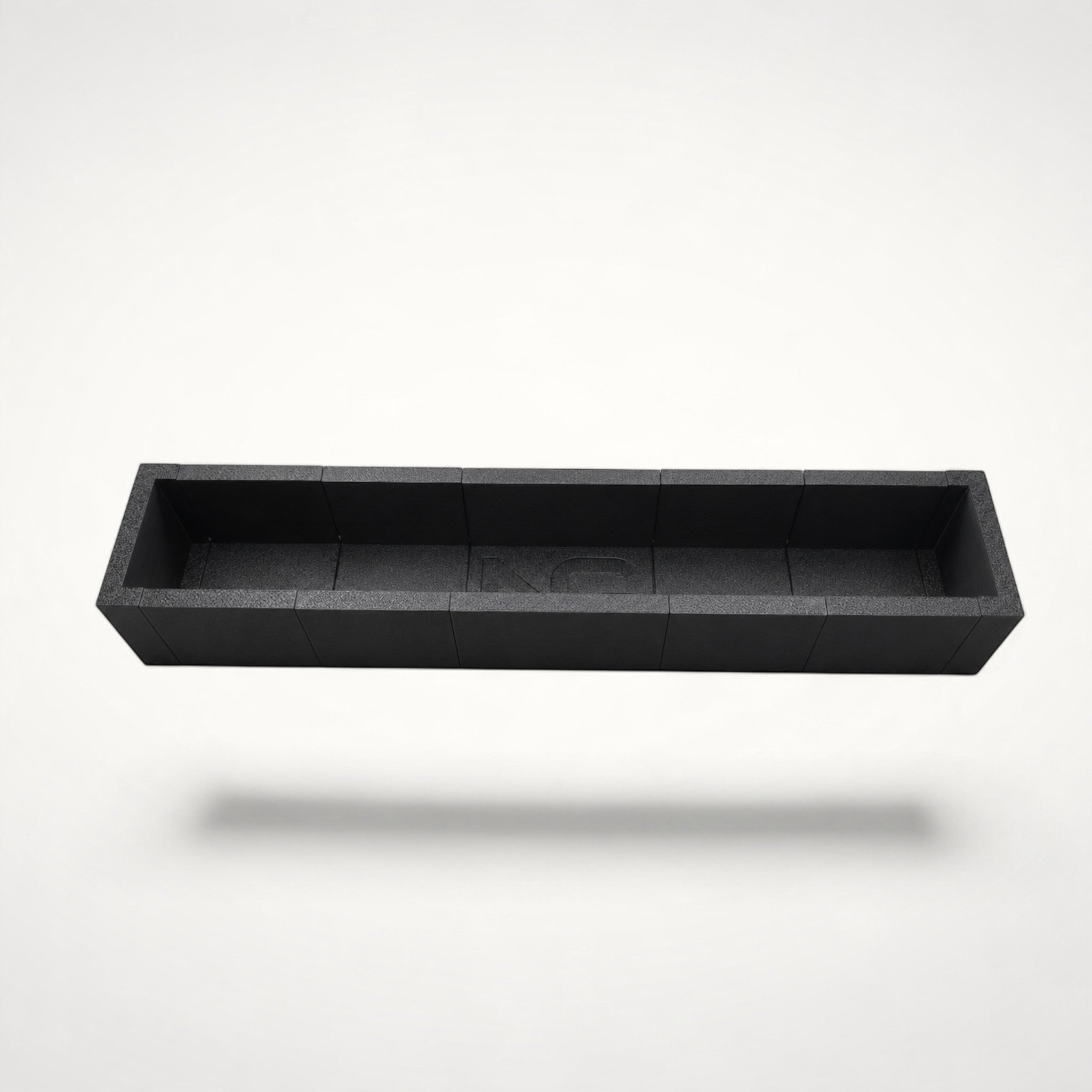 NG Organisers modular storage box in black, featuring an elongated design for drawer organisation.