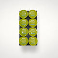 NG Organisers small coffee pod storage kit holding eight green Dolce Gusto capsules in a black modular base