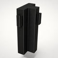 NG Organisers black T-shaped double male wall module for drawer divider systems with textured 3D printed finish.